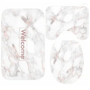 Badmatten Stijlvol witte marmeren badkamer decoratie roségouden mat voor toilet tapijt tapijt niet -slip vloer douche