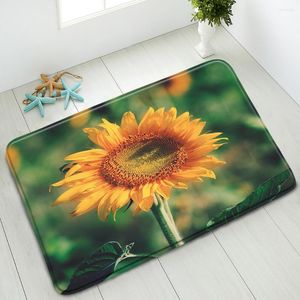 Badmatten Zonnebloem Bloem Antislip Bloemen Planten Slaapkamer Keuken Deurmat Binnen Vloermat Absorberend Tapijt Voetkussentjes Home Decor