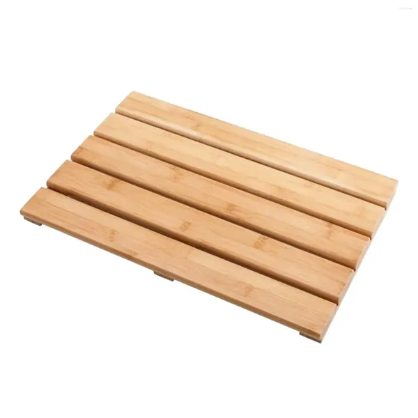 Tapis de bain super absorbant tapis de salle de sol en bois doux de salle de bain pour les baignoires à linge pailtre