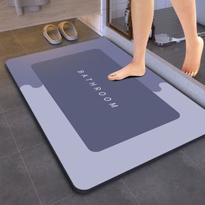 Bath Mats Super Absorbent Shower Bath Mat Bathroom Anti-Slip Carpet Rug Simple Kitchen Entrance Soft Door Bathtub Side Bath Mat Home Decor 230715