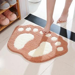 Tapis de bain super absorbant pour les pieds, motif latéral, douche, salle de bain, nettoyage, facile, épais, doux, paillasson, tapis de baignoire, antidérapant à floqué