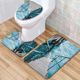 Tapis de bain Terreau 3 pcs tapis de salle de bain et tapis de toilette de toilette de douche en molleton de douche en molleton