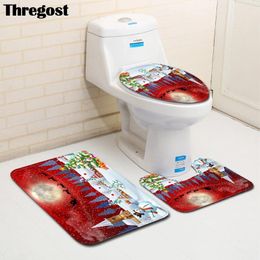 Mattes de bain Terreau 3 pcs Set Set Tapis de douche Absorbant Absorbant Anti Slip Toilet Tapis de salle de bain Decormat de salle de bain