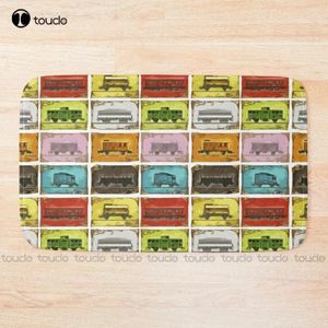 Bath Mats Ticket to Ride: The Trains: on White Mat Non-Slip Bathrugs