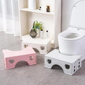 Tapis de bain Tabouret de toilette Squat Ouverture en forme de C Salle de bain Pieds en caoutchouc antidérapants Angle de 35 degrés pour les enfants âgés