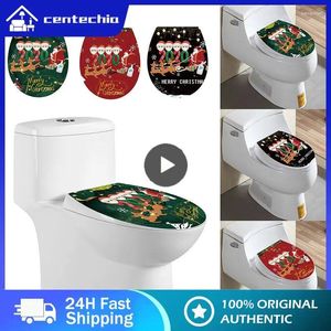 Bath Mats Toilet Sticker Creative Design Unique Design Festive Decoration Facile à appliquer un matériau durable réfrigérateur de Noël drôle drôle