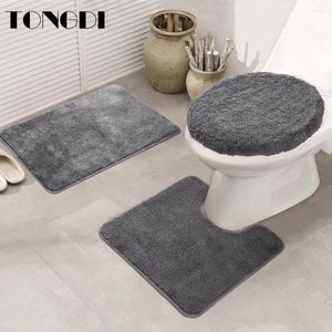 Badmatten Tongdi badkamer tapijt toiletstoel kussen zachte douche absorberend suede tpe materiaal niet-slip sop vloerkleed decoratie febathroom