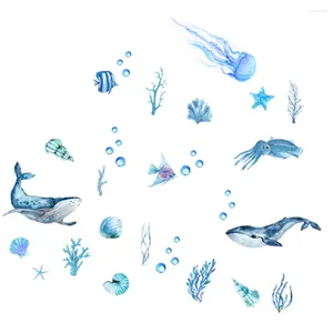 Tapis de bain Autocollant mural animal sous-marin Autocollants d'océan DIY Baignoire Dessin animé PVC Décor antidérapant pour salon Enfant Nail
