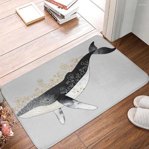 Tapis de bain sous-marin pailtre dessin animé Poissons animaux de salle de bain Dolphin Whale Tapis de flanelle Décor de flanelle