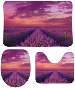 Chaptes de bain vintage Abstract Purple Lavande Champ au coucher de bain Sunset Salle