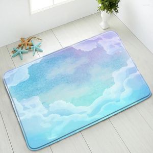 Tapis de bain antidérapant avec fond de couleurs d'eau, paillasson de sol pour chambre à coucher, cuisine, absorbant, coussinets de pieds lavables, décoration de maison