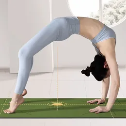Mattes de bain Yoga Mat Natural Rubber Pu pour filles Anti Slip-Absor Fitness Exercices Dance Inonoferping 5 mm épaississant Coussin