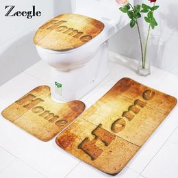 Mattes de bain Zeegle 3pcs tapis de toilette Absorbant de salle de bain tapis de salle de bain antidérapant Couverture de sol décoration du tapis