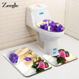 Badmatten ZEEGE BADKAIME MAT SET NIET-SLIP TRUG TRUG TOIET COVER DOUKE Absorberend tapijt voor