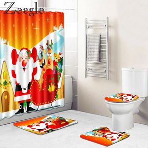 Chattes de bain Zeegle Christmas Curtain Douche de la salle de bain Tapis de salle de bain absorbant Tapis de toilette Mat lavable