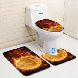 BADMATS ZEEGE CREATIEVE 3 stks badkamer mat set wasbaar toilet tapijt deksel deksel anti-slip vloerblokken accessoires