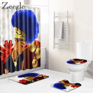 BADMATS ZEEGE CREATIVE Afrika vrouwen badkamer mat geprinte toiletdouche gordijn antislip vloer vloerkleed waterabsorptievoet