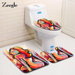 Baignoires Mattes Zeegle Crystal Velvet Salle de bain Mat de toilette Couvercle de toilette Tapis de pailtre européen décor absorbant doux