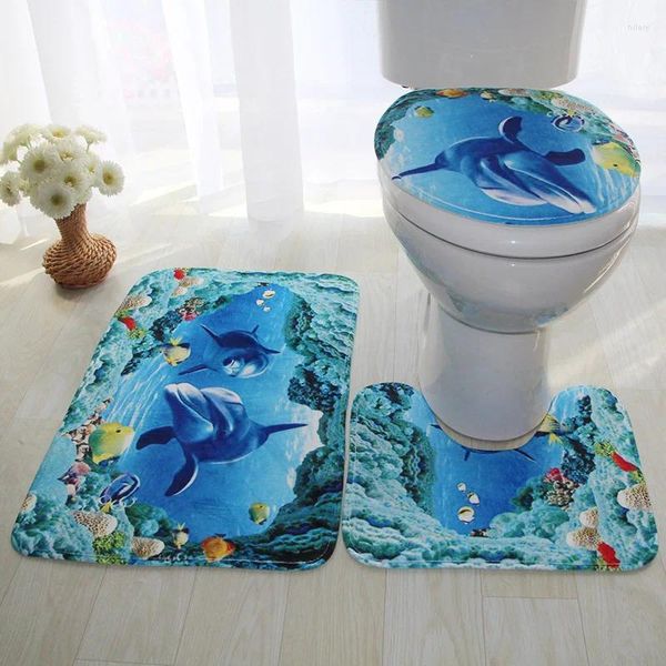 Tapis de bain Zeegle Flannel Sponge tapis 3pcs / Set Toilet Tapes