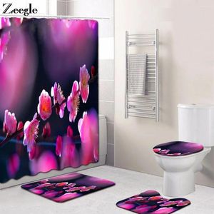 Baignoires Mattes Zeegle Flower Shower rideau de salle de bain Décolle