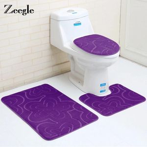 Chaptes de bain Zeegle Kitchen Toilettes sans glissement Mat de sol Absorbant Salle de douche Salle de douche Salle de remontée de couvercle de couvercle de remplacement 3D Tapis