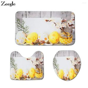 Chaptes de bain Zeegle Mat Set décor de toilette piédestal tapis couvercle couvercle polyester salle de bain lavable paillasson 3pcs