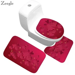 Chaptes de bain Zeegle Set Toilet Tops Anti Slip Floor Mat Salle de bain Carpets Bathmat Shower Room