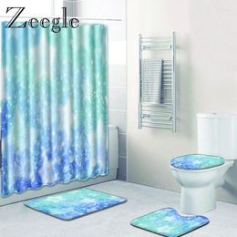 Mattes de bain Zeegle Shower Curtain Ensemble avec tapis de toilet