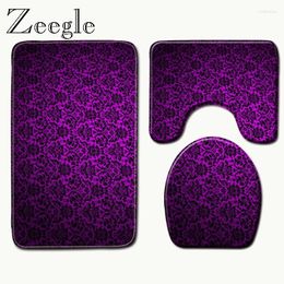 Tapis de bain Zeegle Soft Mat Salle de bain tapis de toilette Tapis de toilette Tapis de douche absorbant et couvercle de siège