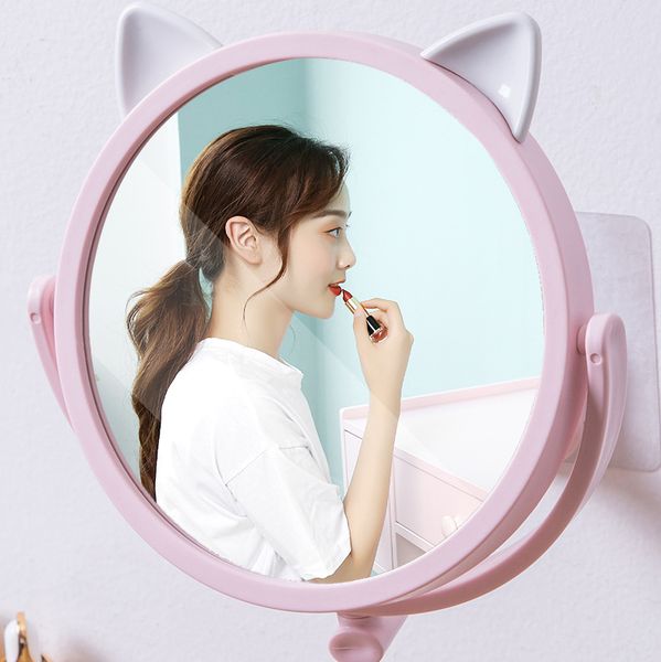 Espejo de baño Espejo cosmético Aumento de ventosa Espejo de maquillaje ajustable Espejo de baño de doble cara