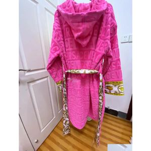 Bath Robe Men Women Home ins Letter Jacquard Veillets noirs Soft Touch Robes décontractées El Nightgown Drop Livil