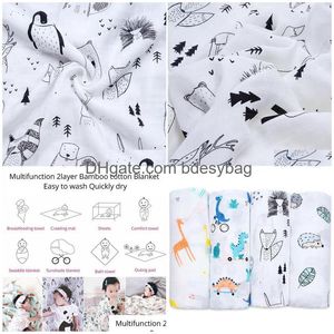 Peignoir Muslinlife Coton Bambou Bébé Réception Couverture Douce Serviette Nouveau-Né Infantile Mousseline Dddle Wrap Accessoires Livraison Directe Accueil Ga Dhbgc