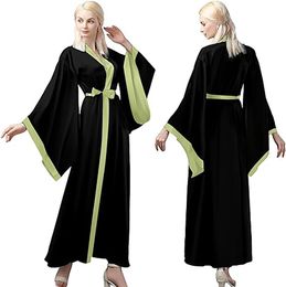 Badjassen Dames Zijden Kimono Lang Satijn Bruidsmeisje Bruiloft Nachtkleding Strandblouses Bikini Cover Up Thuiskleding Echt beeld