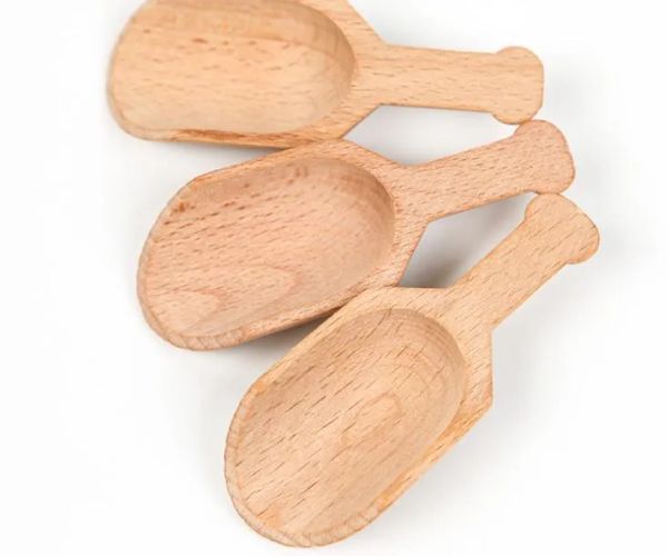 Cuillères à poudre de sel de bain, détergent à lessive, ustensiles de cuisine, Mini cuillères à farine de bonbons en bois, outil de SPA de douche ZZ