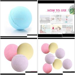 Badzouten vallen 40 g Natural Bubble Bomb Ball Essentiële olie Handgemaakte Spa Fizzy Christmas Gift KLP5K EVUQR Levering Health Beauty Body DHMSD