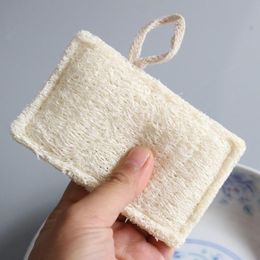 Coussin de Loofah naturel rectangulaire, bain-douche et Spa, exfoliant, Luffa, élimine les peaux mortes, 11x7CM, LX2595