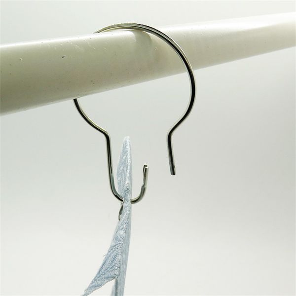Cortina de ducha de baño Anillos de ganchos clip de baño fácil anillo de deslizamiento de hierro decoración del hogar cromada cromada 4982 Q2