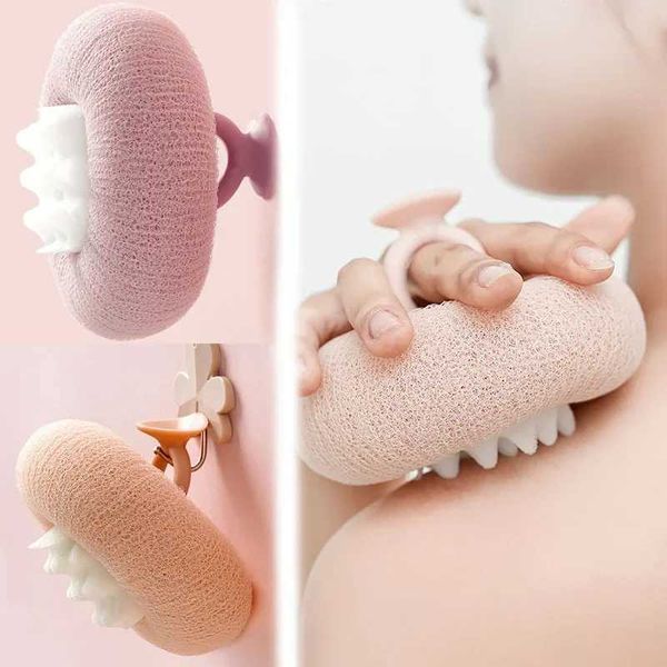 Accesorios de herramientas de baño 3D Honeyfowlower Toalla de baño Masaje mate Masaje Bola de ducha Cepillo de ducha con taza de succión Back Back Sponge Sponge Exfoliating nuevo Q240430