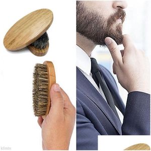 Outils de bain Accessoires Brosse à barbe pour hommes professionnels poils de sanglier doux moustache militaire manche en bois rond dur antistatique pêche C Otvli