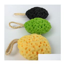 Herramientas de baño Accesorios Honeycomb Ball Esponja Limpieza Malla Cepillos Esponjas Cuerpo Wisp Natural Cepillo seco Exfoliación Aplicador Drop Dhejw