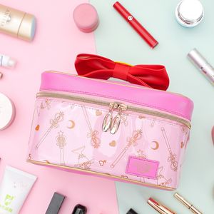 Bath Tools Accessories Sailor Action Figure Women PU Leather Makeup bag Multifunction Ladies Wash Toiletry Travel Cosmetic Organizer Storage Bag 230823