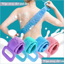 Outils De Bain Accessoires Sile Brosse De Bain Doux Corps Frotter Exfoliant Mas Pour Le Nettoyage De La Douche Sangle De Salle De Bains 5 Pcs Drop Delivery 2022 He Dhhec