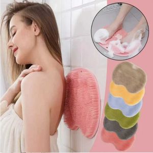 Outils de bain accessoires en silicone exfoliant la douche de massage gratte-gorge Anti-glissement tapage de bain dossier Brosse de brosse