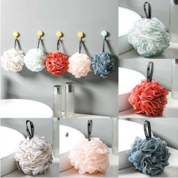 Outils de bain accessoires en mailles de bain de bain mousser le corps de corps de balle exfoliant la douche de nettoyage en nylon brosse bouffée haut de gamme fleur de gamme Q240430