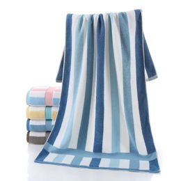 Serviette de bain 1Pc grande serviette de bain à rayures colorées en coton serviettes de bain de luxe très absorbantes serviette de plage à séchage rapide paréo pour adultes 230519
