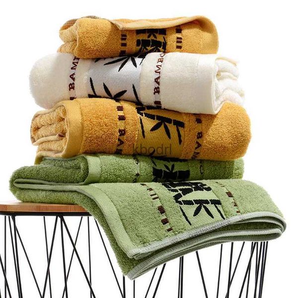 Bath Towel 3 pièces ensemble de serviettes en fibre de bambou luxe doux adulte maison salle de bain plage hôtel serviette de bain serviette super absorbante pour hommes et femmes YQ240106