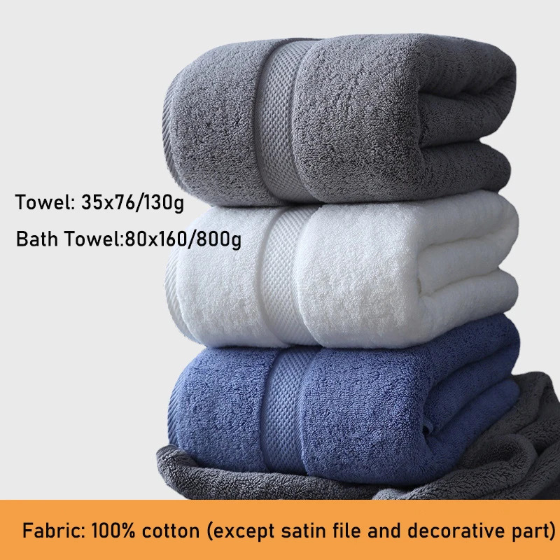 Badetuch 80 x 160 cm, 100 % Baumwolle, dicker Handtuchanzug für Männer und Frauen, geeignet für Badezimmer, Duschen, Spas und Strandbadetuch 231129