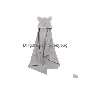 Serviette de bain bébé super absorbant poncho nouveau-né dessin animé mignon brodé à capuche plage spa peignoir à séchage rapide livraison directe maison Gard Dhqdj