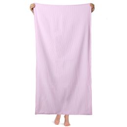 Serviette de bain Seersucker Serviette de plage Séchage rapide rayé Kid Bath Beach Serviette de piscine Grande taille Doux né Hôpital Toddler Present 230519