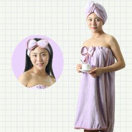 Serviette de bain costume dame fille femmes sexy portable séchage rapide magique baignade plage lavage vêtements robes de plage bonnet de douche bande de cheveux 200923